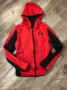Under Armour Red and Black Performance Hoodie cold gear full zip